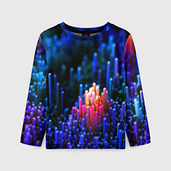 Лонгслив детский Шейпы синие, цвет: 3D-принт