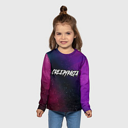Лонгслив детский CreepyPasta gradient space, цвет: 3D-принт — фото 2