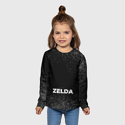 Лонгслив детский Zelda с потертостями на темном фоне, цвет: 3D-принт — фото 2