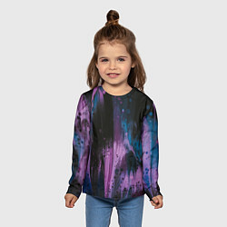 Лонгслив детский Фиолетовые абстрактные тени, цвет: 3D-принт — фото 2