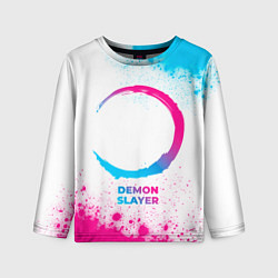 Лонгслив детский Demon Slayer neon gradient style, цвет: 3D-принт