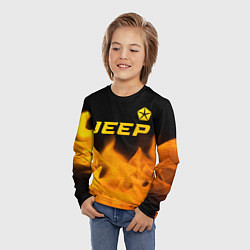 Лонгслив детский Jeep - gold gradient: символ сверху, цвет: 3D-принт — фото 2