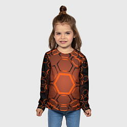Лонгслив детский Оранжевая техноброня, цвет: 3D-принт — фото 2