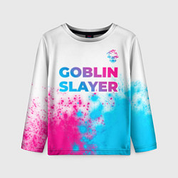 Лонгслив детский Goblin Slayer neon gradient style: символ сверху, цвет: 3D-принт