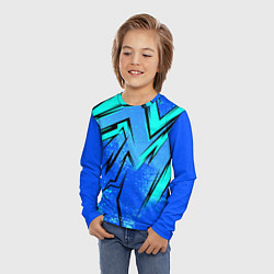 Лонгслив детский Sport uniform - синие брызки, цвет: 3D-принт — фото 2