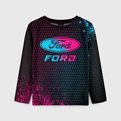 Лонгслив детский Ford - neon gradient, цвет: 3D-принт