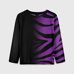 Лонгслив детский Фиолетовый с черными полосками зебры, цвет: 3D-принт