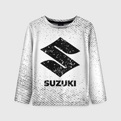 Детский лонгслив Suzuki с потертостями на светлом фоне