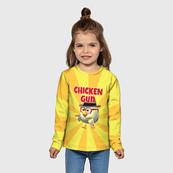 Лонгслив детский Chicken Gun с пистолетами, цвет: 3D-принт — фото 2