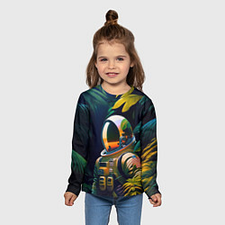 Лонгслив детский Космонавт в зарослях, цвет: 3D-принт — фото 2