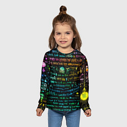 Лонгслив детский Символы психоделика - нейронная сеть, цвет: 3D-принт — фото 2