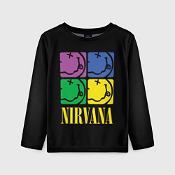 Лонгслив детский NIRVANA - смайлы, цвет: 3D-принт