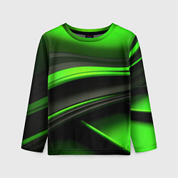 Детский лонгслив Black green textureпоп