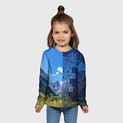 Лонгслив детский Перечень гор России, цвет: 3D-принт — фото 2