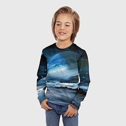 Лонгслив детский Падение Сатурна - пейзаж, цвет: 3D-принт — фото 2