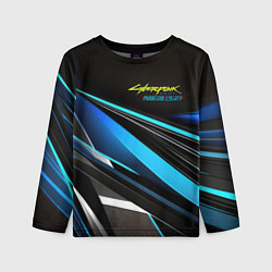 Лонгслив детский Cyberpunk 2077 phantom liberty black blue abstract, цвет: 3D-принт