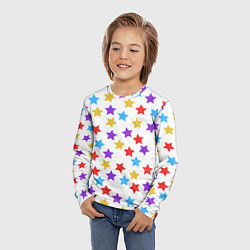 Лонгслив детский Разноцветные звезды, цвет: 3D-принт — фото 2