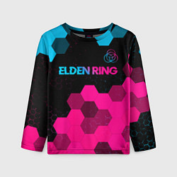 Лонгслив детский Elden Ring - neon gradient: символ сверху, цвет: 3D-принт