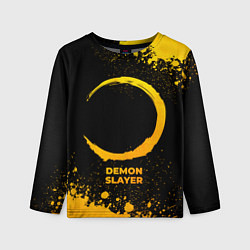 Лонгслив детский Demon Slayer - gold gradient, цвет: 3D-принт