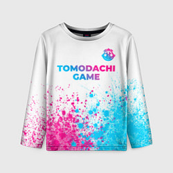 Лонгслив детский Tomodachi Game neon gradient style: символ сверху, цвет: 3D-принт