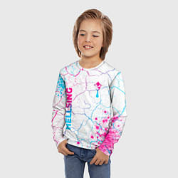 Лонгслив детский Hellsing neon gradient style: надпись, символ, цвет: 3D-принт — фото 2