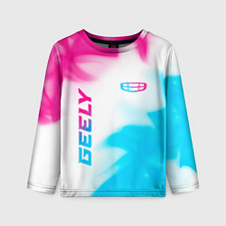 Лонгслив детский Geely neon gradient style: надпись, символ, цвет: 3D-принт