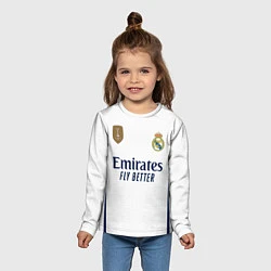 Лонгслив детский Лука Модрич Реал Мадрид форма 2324 домашняя, цвет: 3D-принт — фото 2
