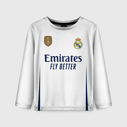 Лонгслив детский Родриго Реал Мадрид форма 2324 домашняя, цвет: 3D-принт