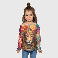Лонгслив детский Леопард в тропиках, цвет: 3D-принт — фото 2