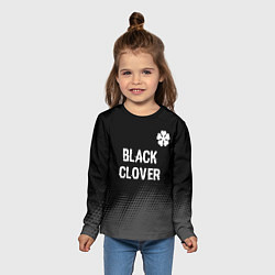 Лонгслив детский Black Clover glitch на темном фоне: символ сверху, цвет: 3D-принт — фото 2