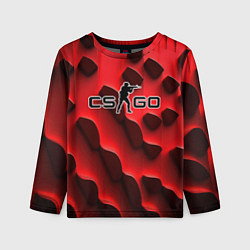 Детский лонгслив CS GO black red abstract