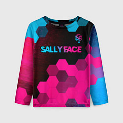 Детский лонгслив Sally Face - neon gradient: символ сверху