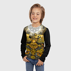 Лонгслив детский Золотой орёл - славянский орнамент, цвет: 3D-принт — фото 2