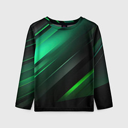 Лонгслив детский Black green abstract, цвет: 3D-принт