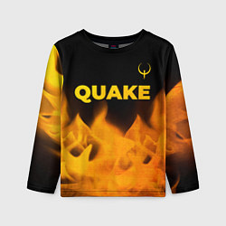 Лонгслив детский Quake - gold gradient: символ сверху, цвет: 3D-принт
