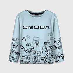 Лонгслив детский Omoda letters pattern, цвет: 3D-принт