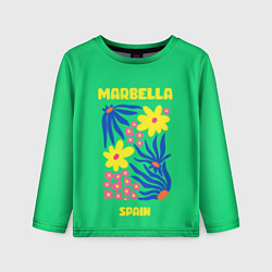 Лонгслив детский Марбелья - Испания, цвет: 3D-принт