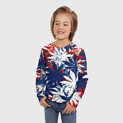 Лонгслив детский Цветы в цветах флага РФ, цвет: 3D-принт — фото 2