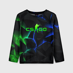 Детский лонгслив CS GO green blue neon