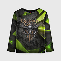 Лонгслив детский Baldurs Gate 3 logo green abstract, цвет: 3D-принт