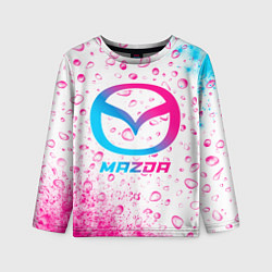 Лонгслив детский Mazda neon gradient style, цвет: 3D-принт