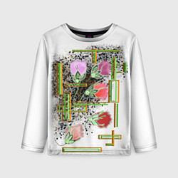 Детский лонгслив Роза огоньки факела
