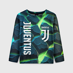 Лонгслив детский Juventus green neon, цвет: 3D-принт