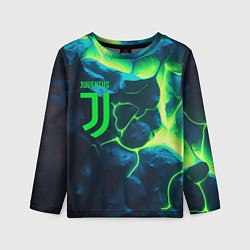 Лонгслив детский Juventus green neon, цвет: 3D-принт