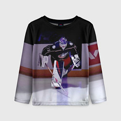 Лонгслив детский Sergey Bobrovsky - goalkeeper - Columbus blue jack, цвет: 3D-принт