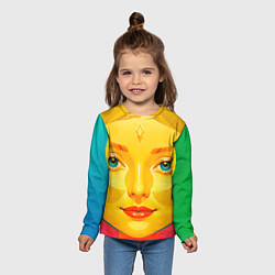 Лонгслив детский Девушка желтоликая, цвет: 3D-принт — фото 2