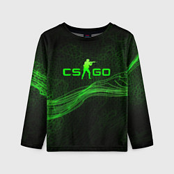 Лонгслив детский CSGO green abstract, цвет: 3D-принт