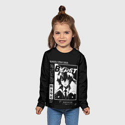 Лонгслив детский Дазай Осаму - Проза бродячих псов, цвет: 3D-принт — фото 2