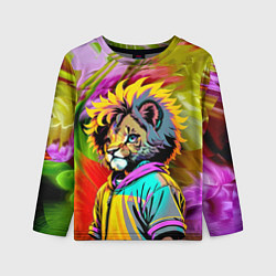 Лонгслив детский Funny lion cub - pop art, цвет: 3D-принт