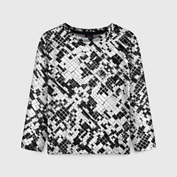 Лонгслив детский Чёрно-белая сеть, цвет: 3D-принт